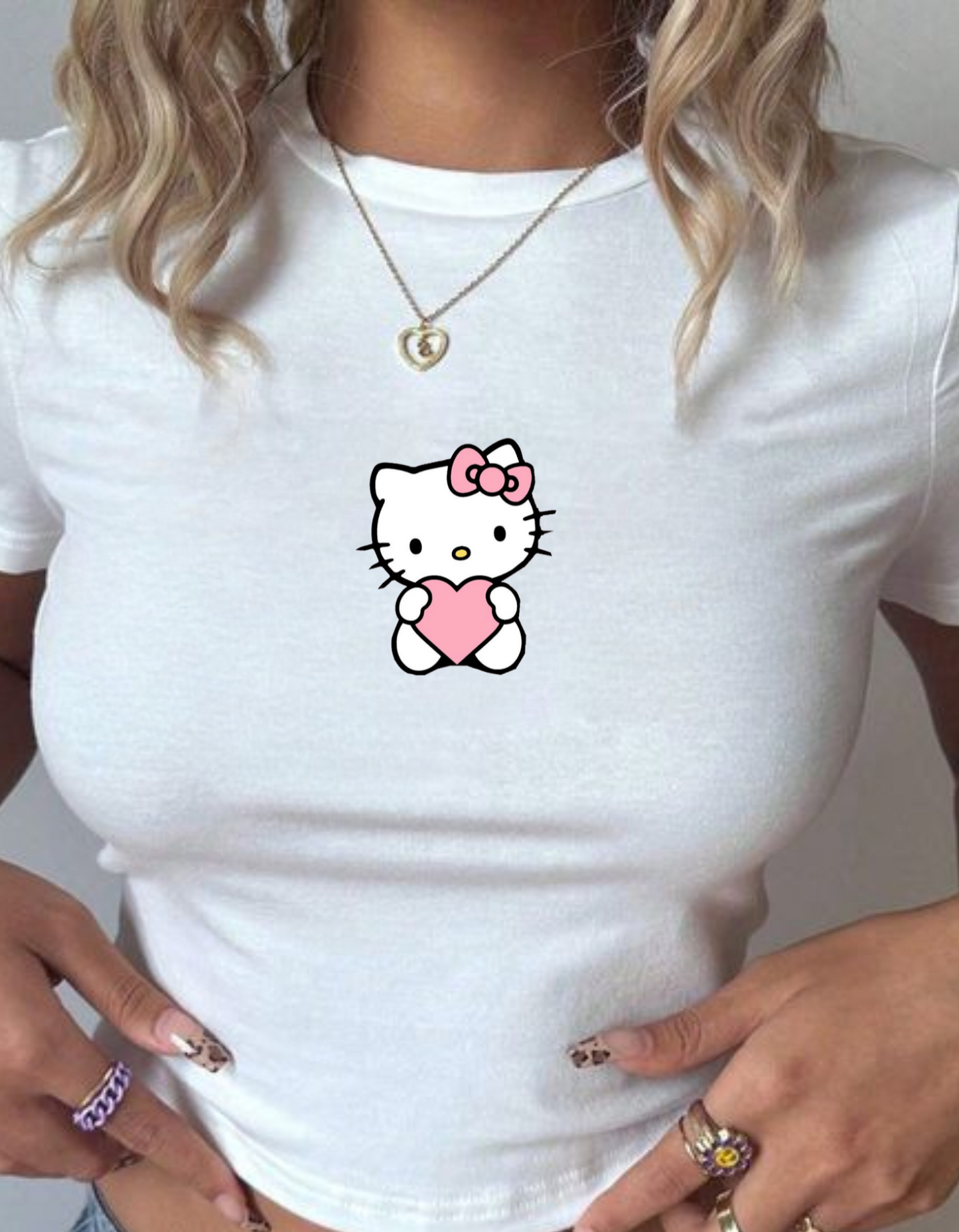 Pink Heart Hello Kitty Baby Tee