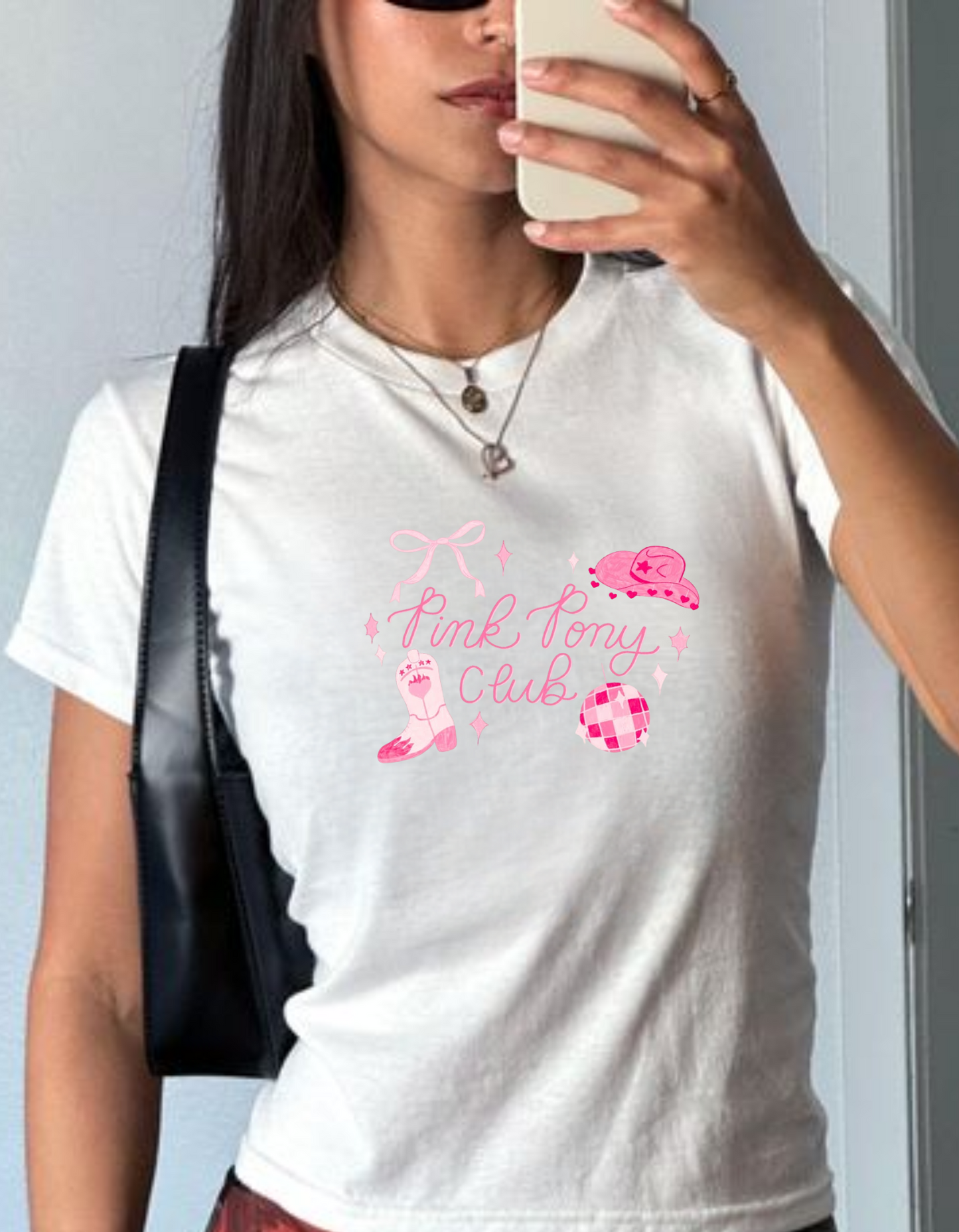 Coquette Pink Pony Club Baby Tee