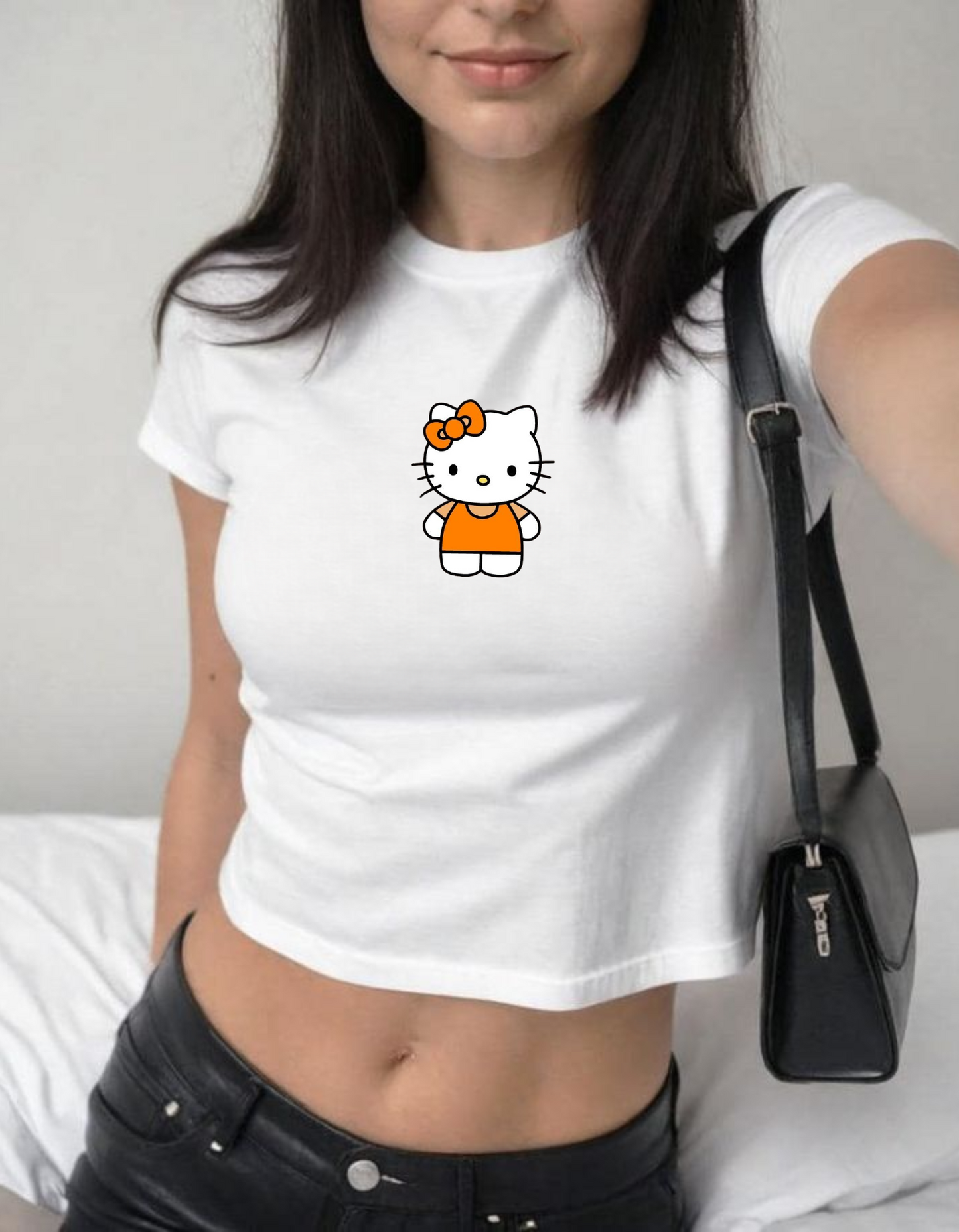 Orange Hello Kitty Baby Tee