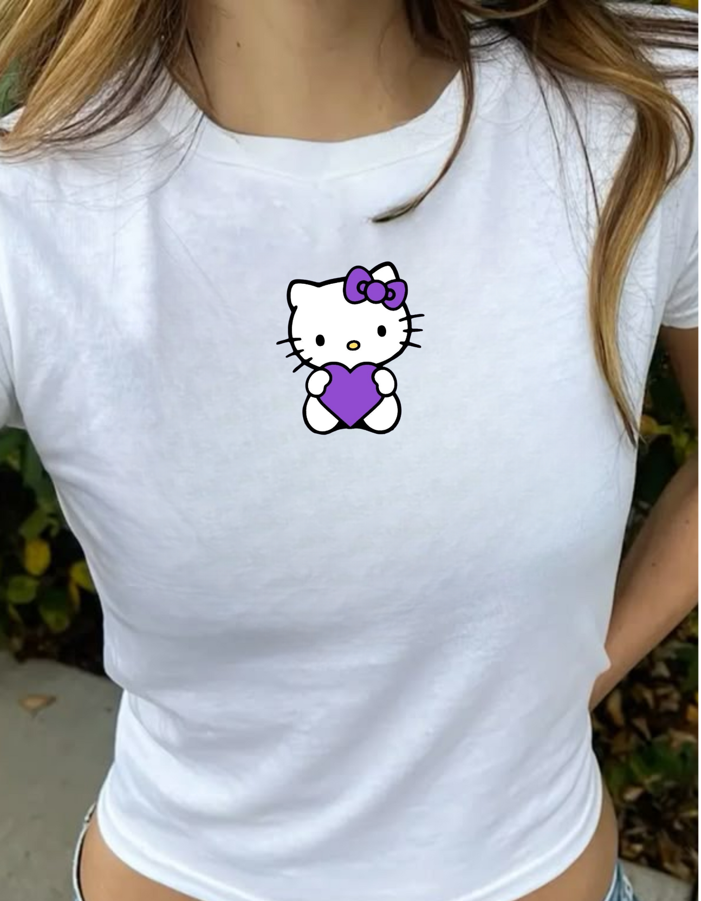 Purple Heart Hello Kitty Baby Tee