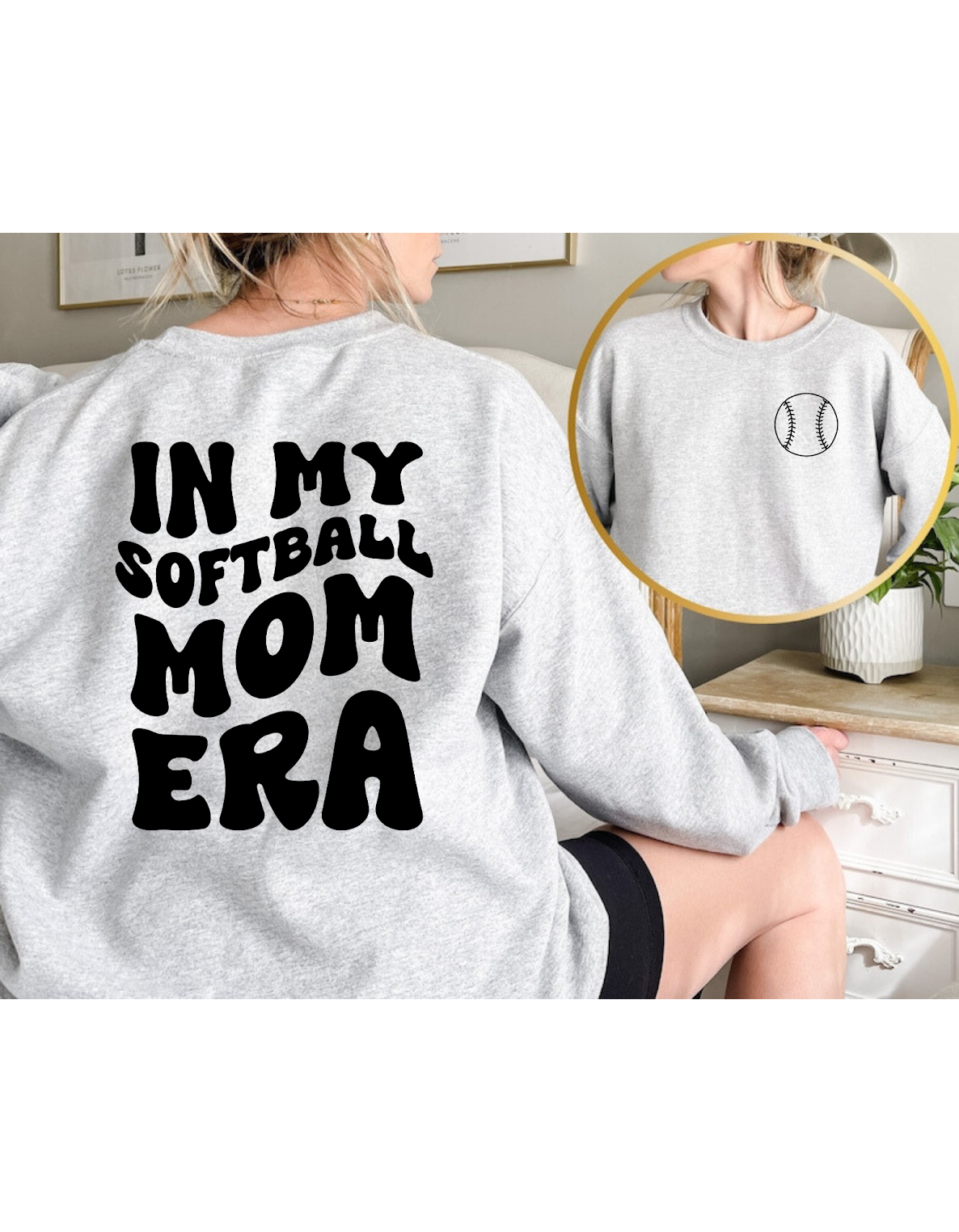 In My Softball Mom Era - Long Sleeved Crewneck