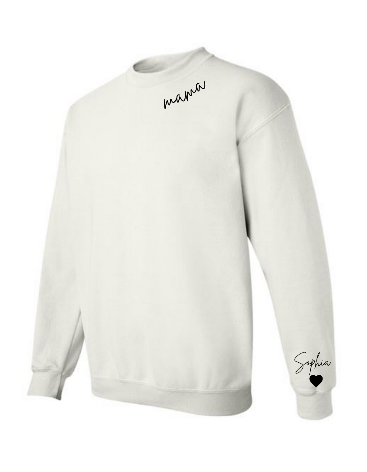 Custom Mama Crewneck with Name on Sleeve