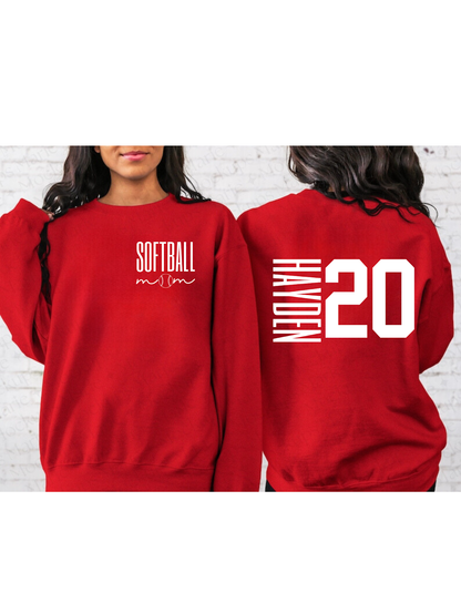 Custom Softball Mom Crewneck