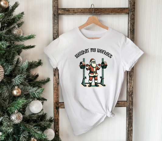 Sleighing This Workout Christmas T-Shirt