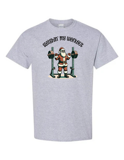 Sleighing This Workout Christmas T-Shirt