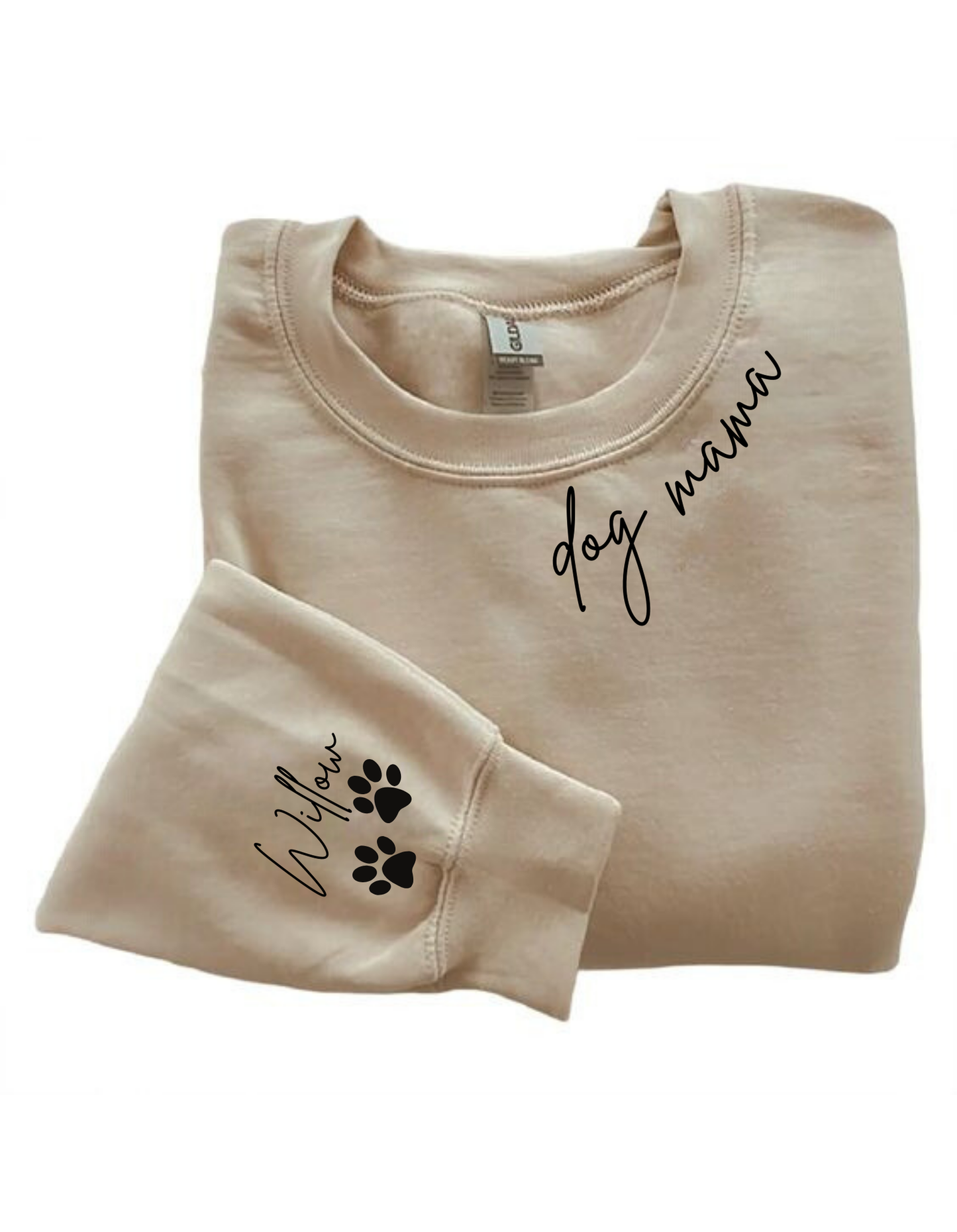 Custom Dog Mama Crewneck with Name on Sleeve