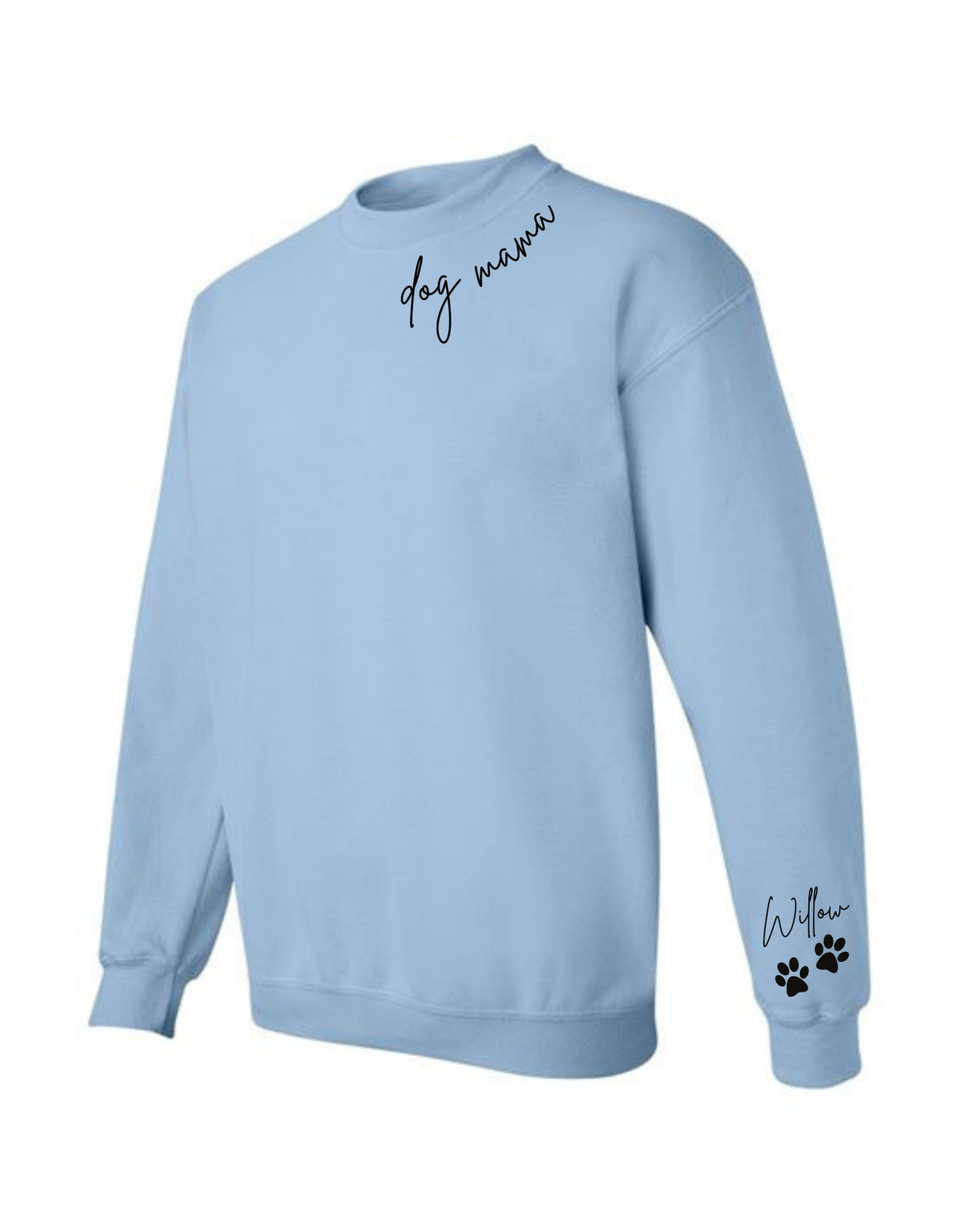 Custom Dog Mama Crewneck with Name on Sleeve