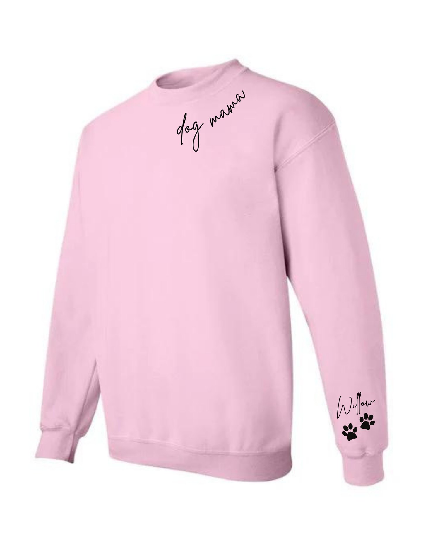 Custom Dog Mama Crewneck with Name on Sleeve