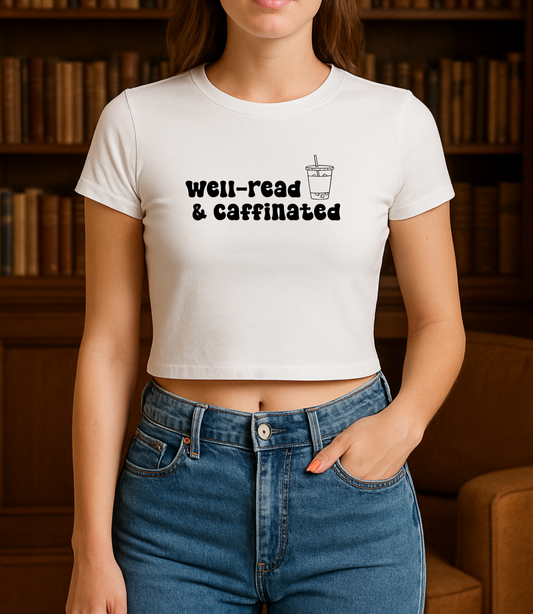 Well-Read & Caffeinated Baby Tee