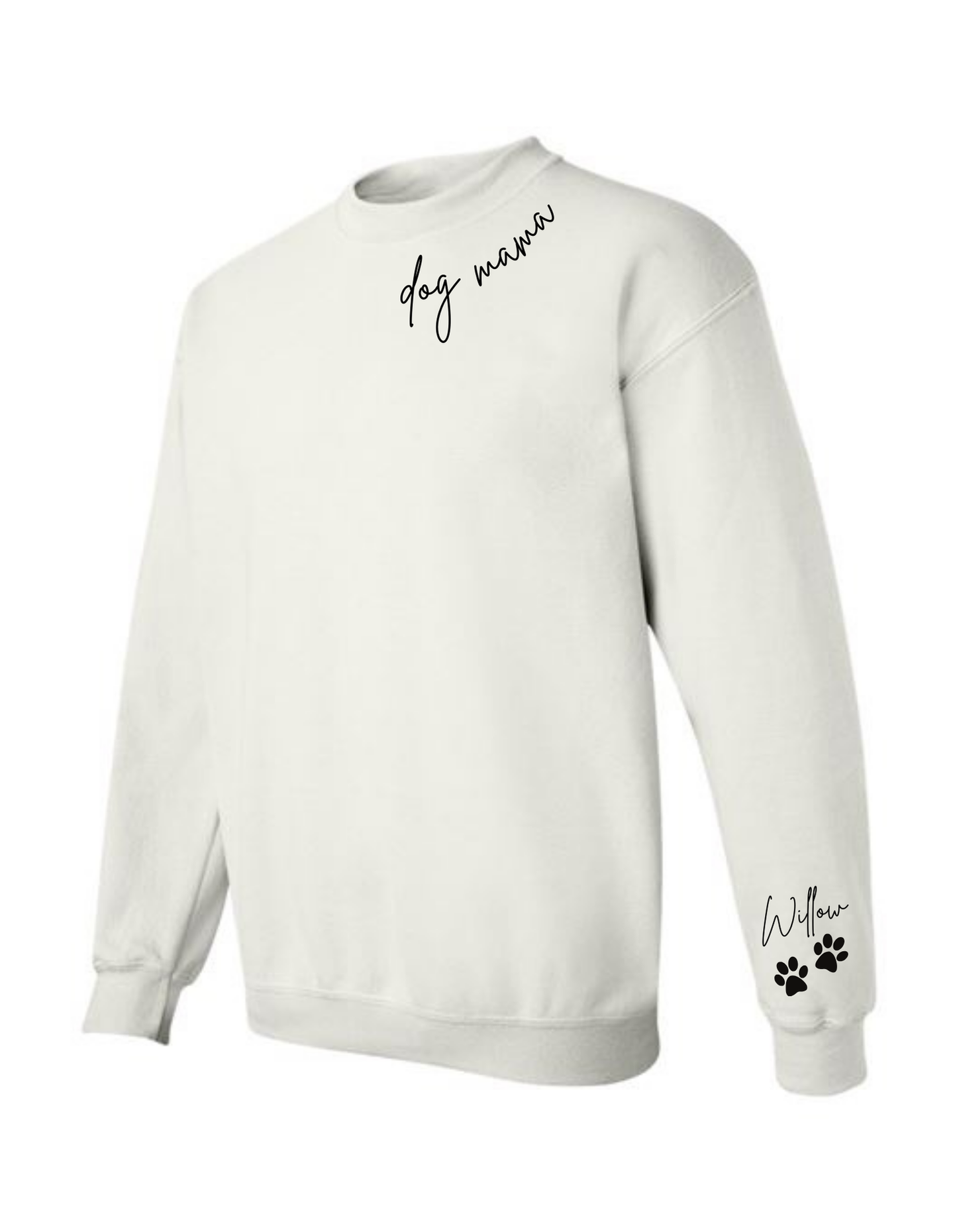 Custom Dog Mama Crewneck with Name on Sleeve