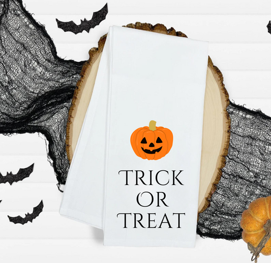 Trick Or Treat Halloween Tea Towel