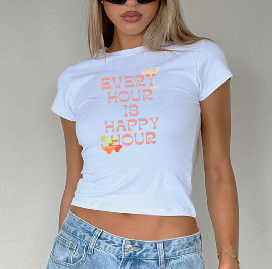 Every Hour Is Happy Hour Baby Tee