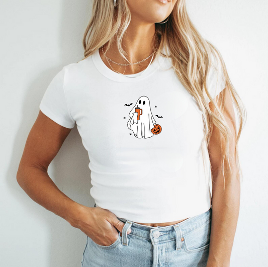 Trendy Ghost Halloween Baby Tee
