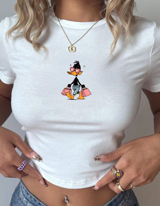 Shopaholic Duck Baby Tee