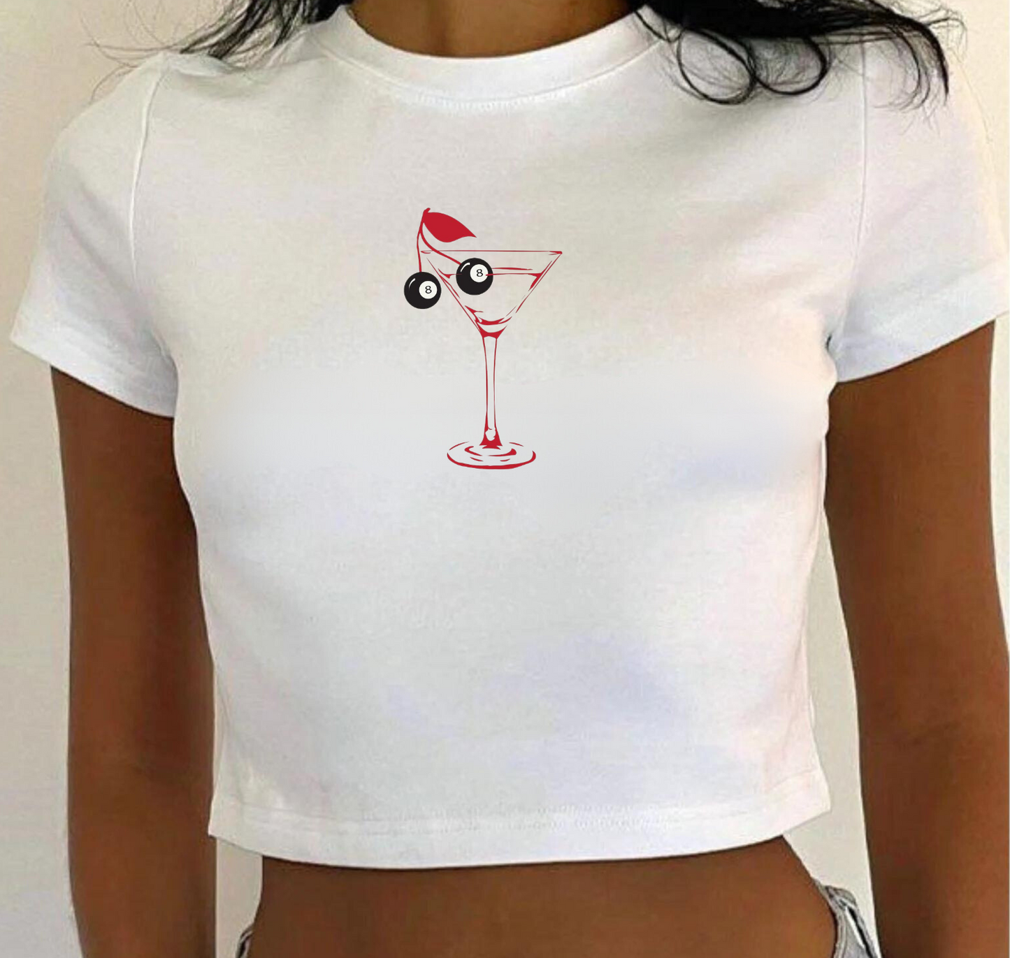 Lucky 8 Martini Glass Baby Tee