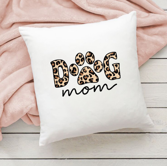 Dog Mom Cheetah Print Pillow Cover